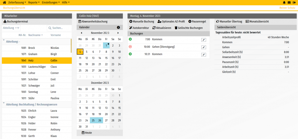 Zeiterfassung / timeCard