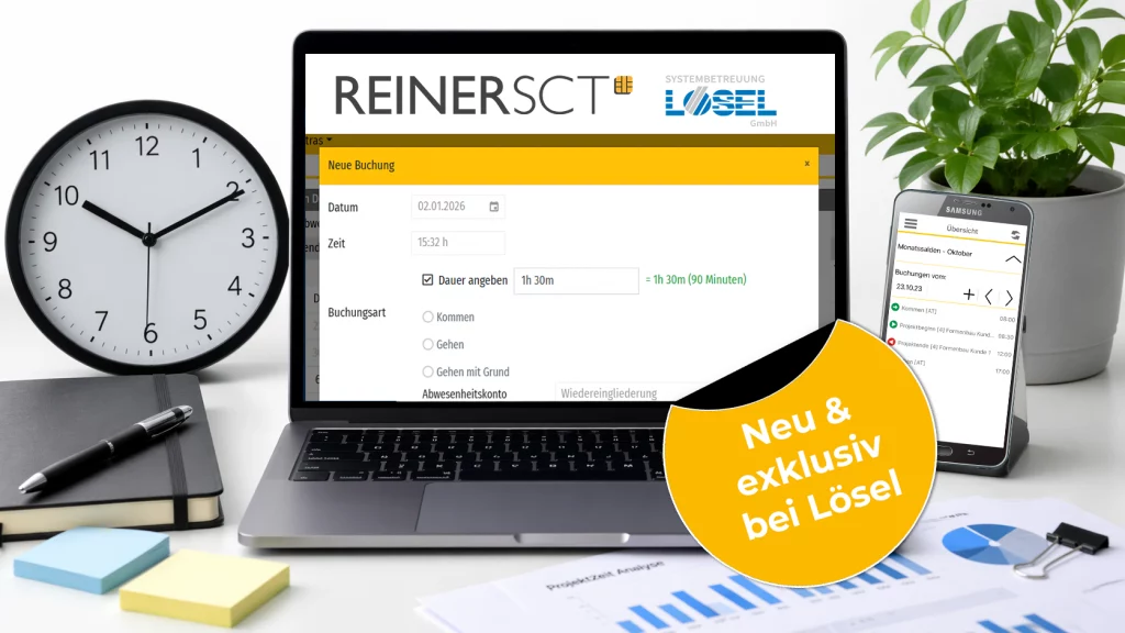 Projektverwaltung Pro ist eine Erweiterung der Zeiterfassungs-Software timeCard von ReinerSCT