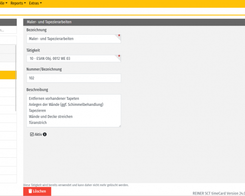 Mit Projektverwaltung Pro wurden die Projekt-Features in timeCard verfeinert, wie etwa durch das Arbeitspaket-Feature